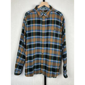 Woolrich Men's 100% Cotton Flannel Button Down Shirt XXL Colorful Plaid Classic
